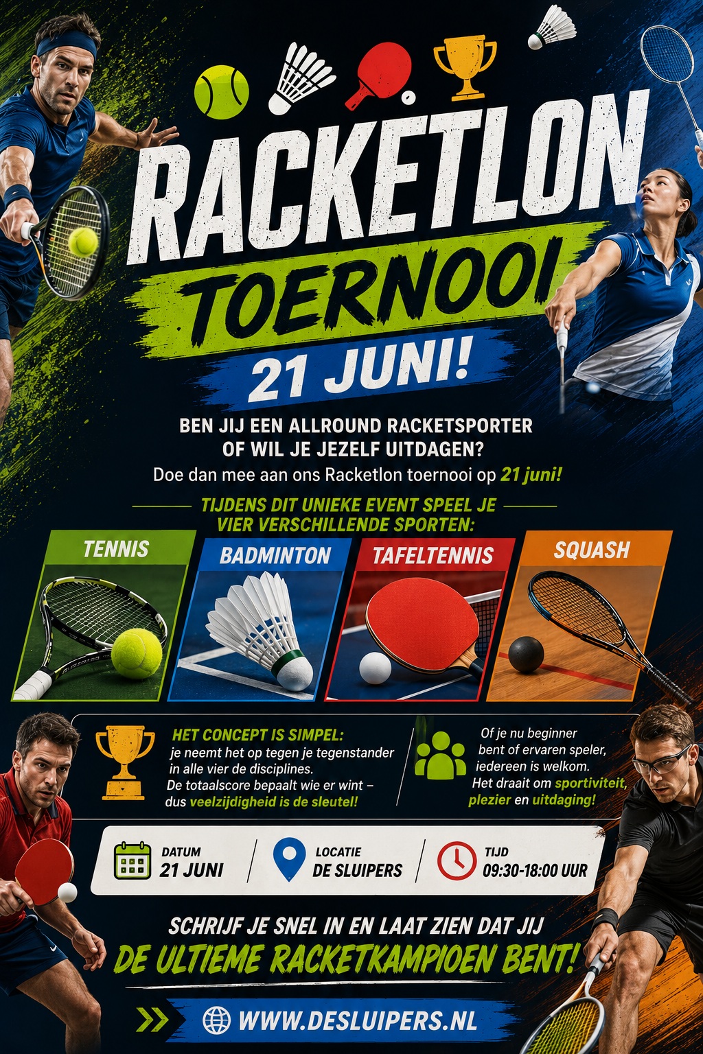 Racketlon bij de Sluipers